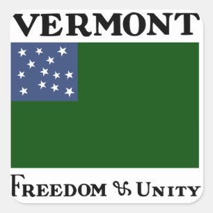 Vlag van de Groene Berg Boys bij de Vermont-republ Vierkante Sticker