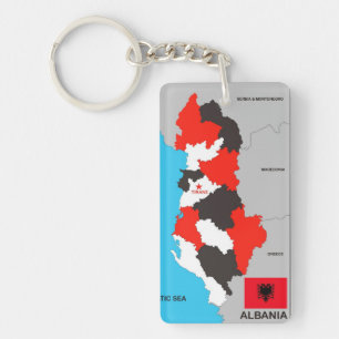 vlag van de het land de politieke kaart van Albani Sleutelhanger