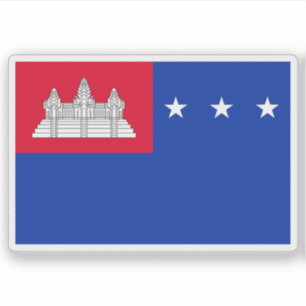 Vlag van de Khmer Republiek, Cambodja (1970-1975) Sticker