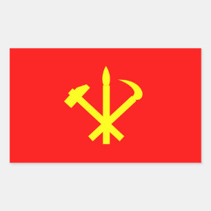 Vlag van de Koreaanse Arbeiderspartij Rechthoekige Sticker