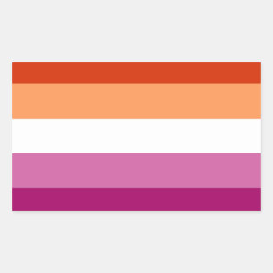 Vlag van de Lesbische Pride (5 Stripes) Rechthoekige Sticker