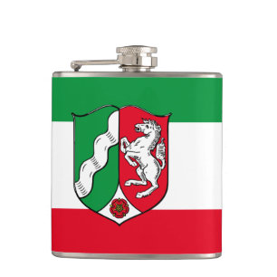 Vlag van de Noord-Rijnse Westfalen Hip Flask Heupfles