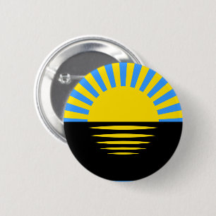 Vlag van de oblast Donetsk Ronde Button 5,7 Cm