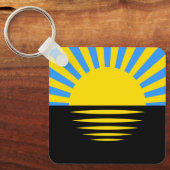 Vlag van de oblast Donetsk Sleutelhanger (Voorkant)