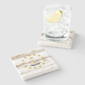 Vlag van de oude Wooden Rhode Island Stenen Onderzetter (Zijkant)