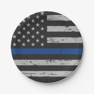 vlag van de politiepartij Thin Blue Line Papieren Bordje