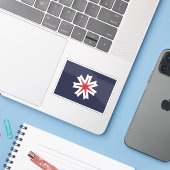Vlag van de prefectuur Hokkaido, Japan Sticker (Laptop met iPhone)