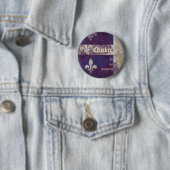 Vlag van de provincie Grunge Quebec en knoop van d Ronde Button 5,7 Cm (In situ)