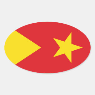 Vlag van de regio Tigray Ovale Sticker