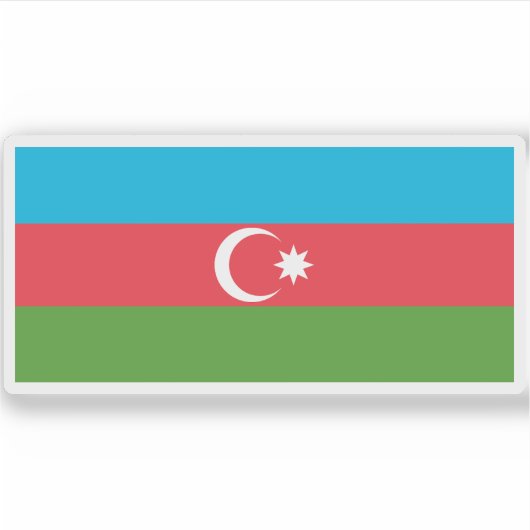 Vlag van de Republiek Azerbeidzjan Sticker (Voorkant)