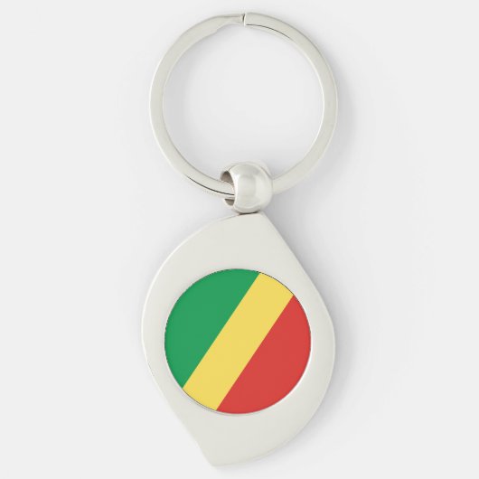 Vlag van de Republiek Congo Sleutelhanger (Voorkant)
