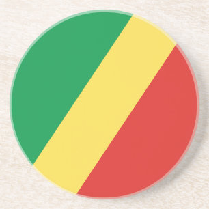 Vlag van de Republiek Congo Zandsteen Onderzetter