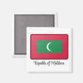 Vlag van de Republiek der Maldiven Magneet (Voorkant / Achterkant)