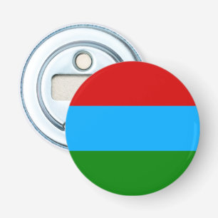 Vlag van de Republiek Karelië Button Flesopener