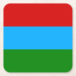 Vlag van de Republiek Karelië Vierkante Kartonnen Onderzetter