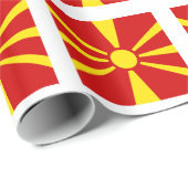 Vlag van de Republiek Macedonië Cadeaupapier (Rol Hoek)