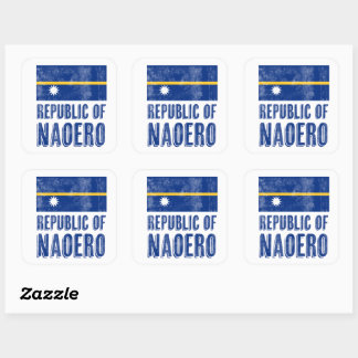 Vlag van de Republiek Naoero Vierkante Sticker