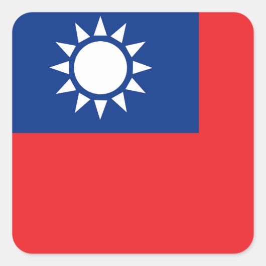Vlag van de Republiek Taiwan Vierkante Sticker (Voorkant)