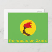 Vlag van de Republiek Zaïre Briefkaart (Voorkant / Achterkant)