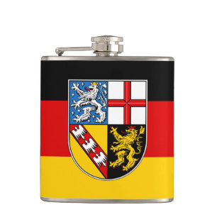 Vlag van de Saarland Hip-fles Heupfles