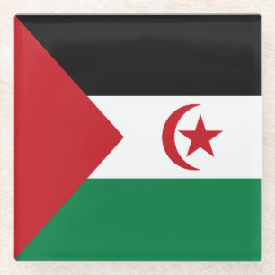 Vlag van de Sahrawi Arabische Democratische Republ Glazen Onderzetter