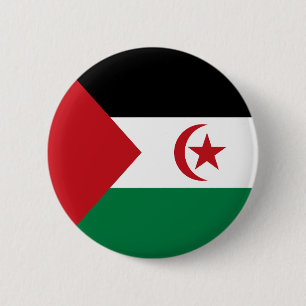 Vlag van de Sahrawi Arabische Democratische Republ Ronde Button 5,7 Cm