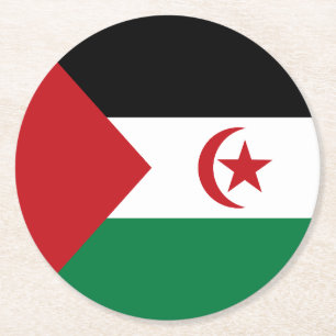 Vlag van de Sahrawi Arabische Democratische Republ Ronde Kartonnen Onderzetter