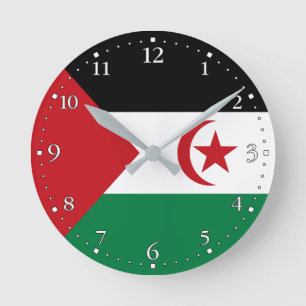 Vlag van de Sahrawi Arabische Democratische Republ Ronde Klok