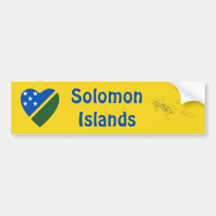 Vlag van de Salomonseilanden Hart + Landkaart Bump Bumpersticker