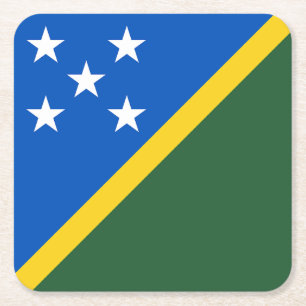 Vlag van de Salomonseilanden Vierkante Kartonnen Onderzetter