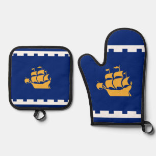 Vlag van de Serving Tray van Quebec City Ovenwant & Pannenlap Set