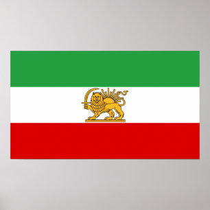 Vlag van de sjah van Iran (1964-1980) ش خ ر ی ر Poster