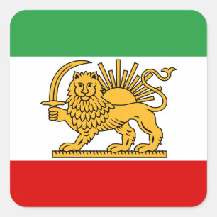 Vlag van de sjah van Iran (1964-1980) ش خ ر ی ر Vierkante Sticker