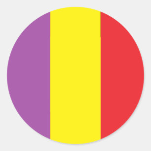 Vlag van de Spaanse Republiek - Bandera Tricolor Ronde Sticker