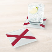 vlag van de staat Alabama Glazen Onderzetter (Schuin)