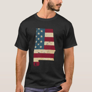 Vlag van de staat Alabama Patriotisch USA T-shirt