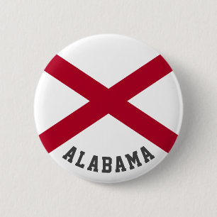 vlag van de staat Alabama Ronde Button 5,7 Cm