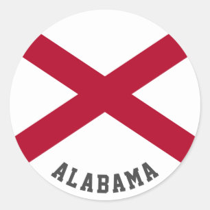 vlag van de staat Alabama Ronde Sticker