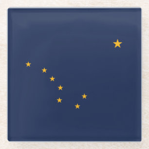 vlag van de staat Alaska Glazen Onderzetter