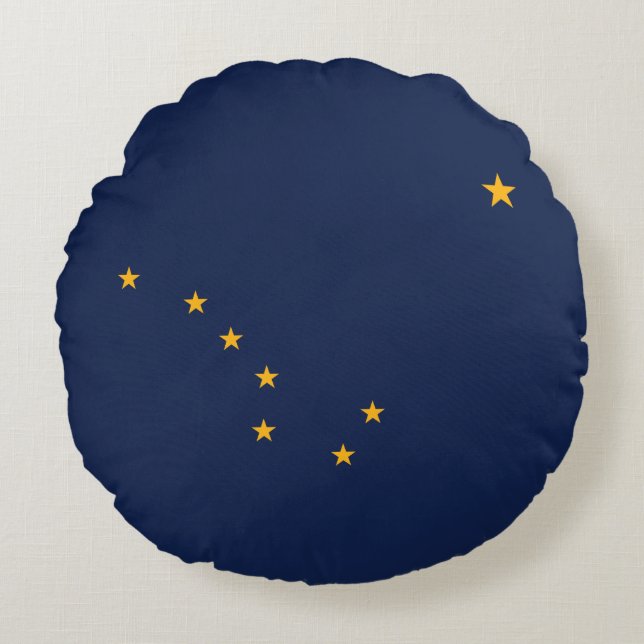 vlag van de staat Alaska Rond Kussen (Voorkant)