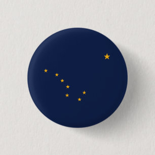 vlag van de staat Alaska Ronde Button 3,2 Cm