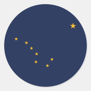 vlag van de staat Alaska Ronde Sticker