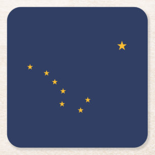 vlag van de staat Alaska Vierkante Kartonnen Onderzetter