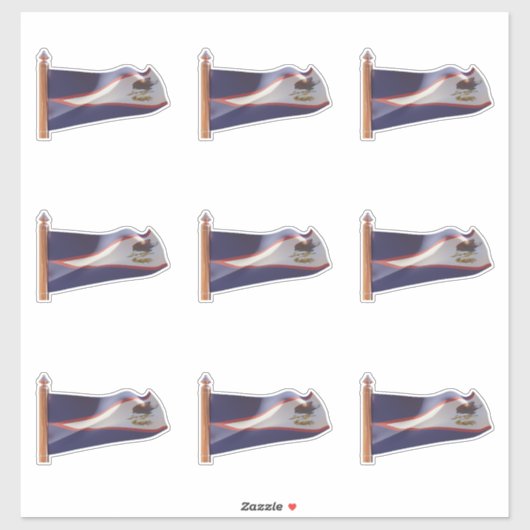 Vlag van de staat Amerikaans-Samoa/Amerika Sticker (Vel)
