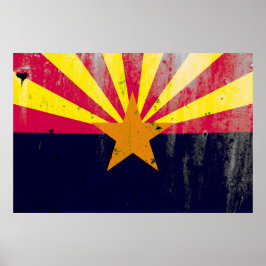 Vlag van de staat Arizona Grunge Poster