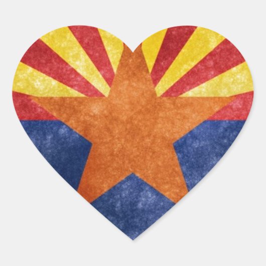 Vlag van de staat Arizona Hart Sticker (Voorkant)