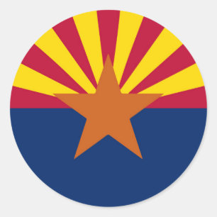Vlag van de staat Arizona Ronde Sticker