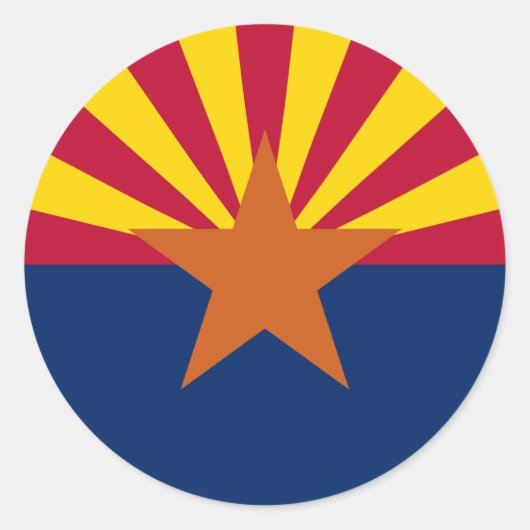 Vlag van de staat Arizona Ronde Sticker (Voorkant)