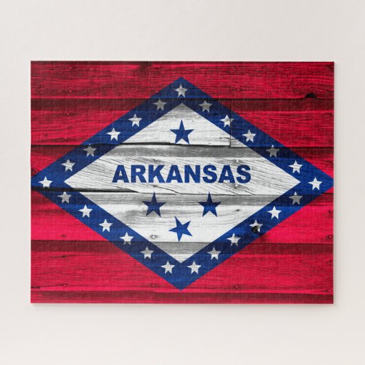 Vlag van de staat Arkansas Grunge Legpuzzel (Horizontaal)