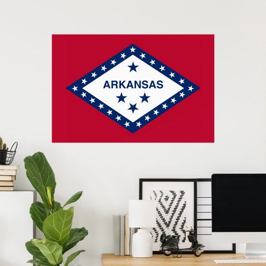 Vlag van de staat Arkansas Poster (Thuiskantoor)